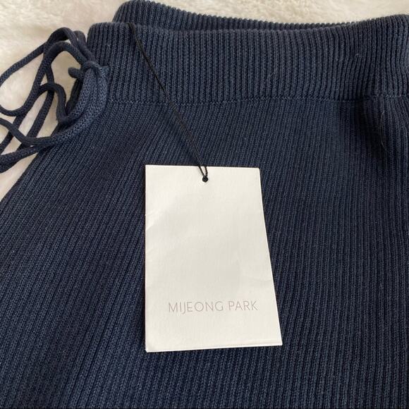 NWT Mijeong Park Ribbed Knit Track Pants in Navy - Picture 4 of 7